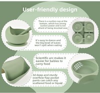 Bavoirs en silicone et plaques à ventouse 6 pièces fournitures pour bébés pour enfants comprenant une cuillère et une assiette d'alimentation plats en silicone pour bébés