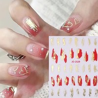 Nail Charms Laser Métallique Patch Nail Stickers Métal Miroir brillant Graffiti Nail Art Stickers