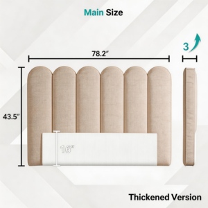 Tête de lit rembourrée en tissu chenille, compressée et enroulable, vente en gros - Product Image 2