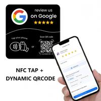 Support de table avec code QR dynamique Google Review en PVC et NFC pour menu de restaurant