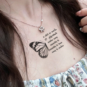 Autocollant de <span class=keywords><strong>tatouage</strong></span> papillon temporaire pour <span class=keywords><strong>femme</strong></span>, motif en papier pour application sur bras et corps avec impression par transfert à l'eau - Product Image 3