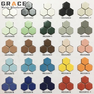 Foshan fatto a mano da te con motivo colorato quadrato esagonale in ceramica mosaico di <span class=keywords><strong>piastrelle</strong></span> murali <span class=keywords><strong>bagno</strong></span> cucina decorazione della parete del pavimento - Product Image 1