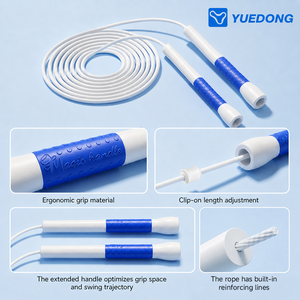 Fábrica <span class=keywords><strong>de</strong></span> Cuerdas para Saltar OEM ODM, <span class=keywords><strong>Cuerda</strong></span> <span class=keywords><strong>de</strong></span> Saltar <span class=keywords><strong>de</strong></span> Velocidad <span class=keywords><strong>de</strong></span> PVC <span class=keywords><strong>de</strong></span> 4 mm con Mango Largo Personalizado <span class=keywords><strong>de</strong></span> 19.5 cm para Fitness, Marca Privada, Venta al por Mayor - Product Image 2