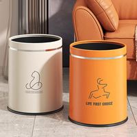 Rond Blanc Orange Dessin Animé Mode Poubelle Cuisine Salle De Bains Déchets Double Seau Intérieur Poubelle Sans Couvercle 13L 16L