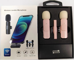 K1 Lavalier Micrófono inalámbrico Reducción de ruido inteligente Radio clara <span class=keywords><strong>Bluetooth</strong></span> Reverb Collar Micrófono con clips - Product Image 3