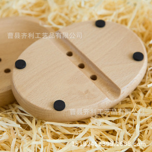 Wooden Soap <b>Dish</b> Oval Solid Wood Minimalist Design Desktop Drainer For Bathroom Use - Product Image 3