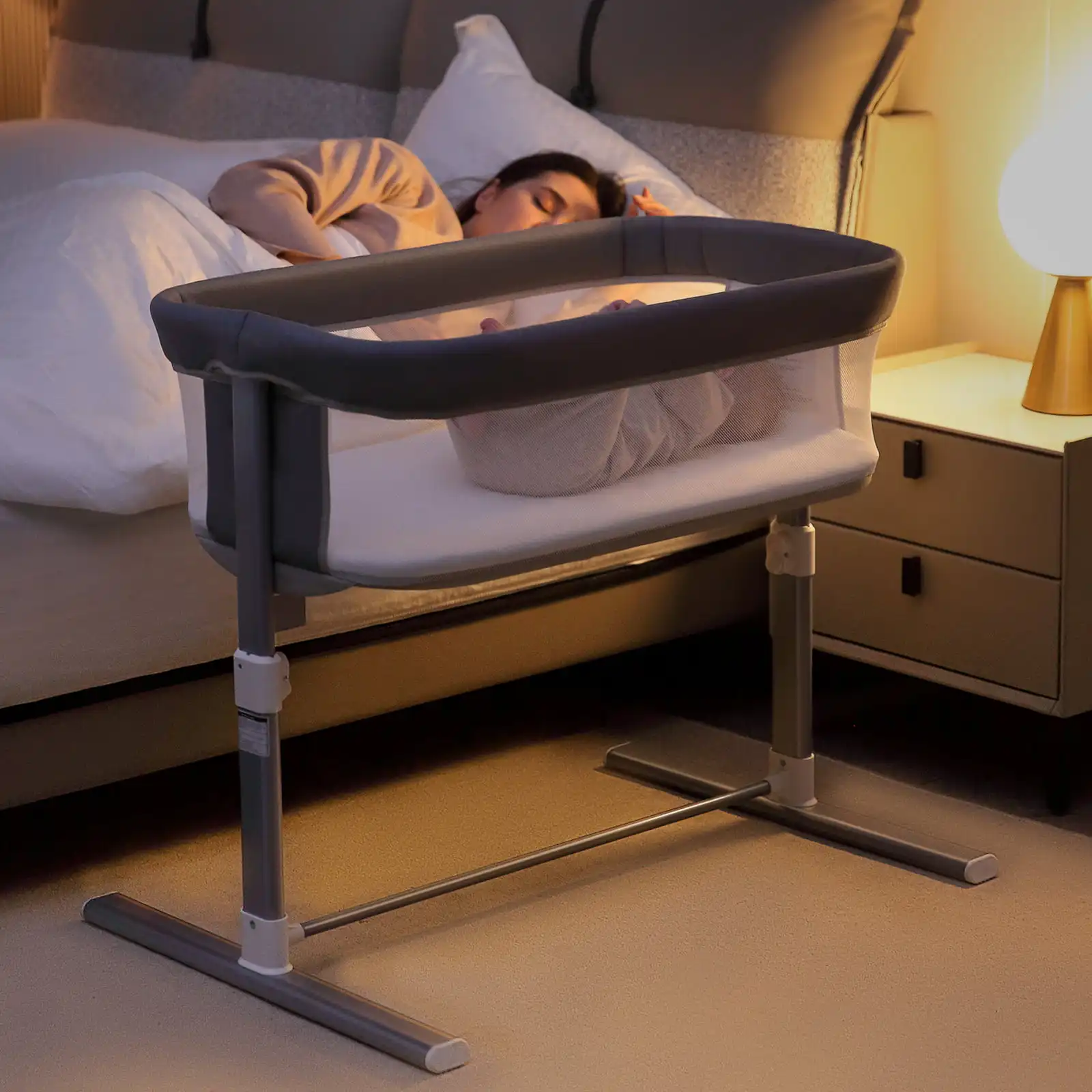 Couffin BC110 à hauteur réglable, 8 ensembles de meubles de chambre de bébé les plus populaires, lits en maille avec matelas