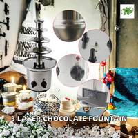 Fontaine à chocolat chauffante à 3 niveaux pour la maison, fabrication OEM, capacité de 2 L, contrôle de la température de 30 à 85 degrés, garantie d'un an