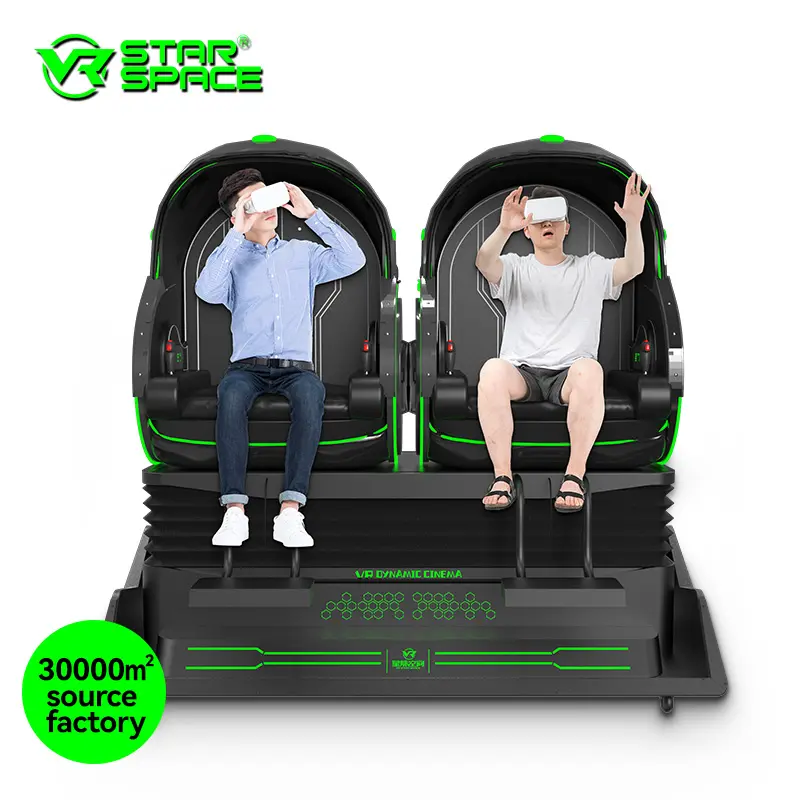 יצרן 9D VR ביצת דובאי 2 מושבים סימולטור רכבת הרים 360 מעלות אינטראקטיבי ארקייד משחק יריות Vr מכונת