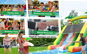 Tobogán Acuático Inflable Comercial <span class=keywords><strong>con</strong></span> <span class=keywords><strong>Piscina</strong></span>, Castillo Inflable para Niños y Adultos, Ideal para Fiestas en el Patio Trasero - Product Image 4