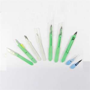 Micro scalpel chirurgical jetable stérile médical avec capuchon de poignée et lames jetables taille personnalisée no 10 11p 15 24 or rose - Product Image 5