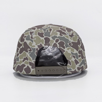 Topi Snapback Gorras Berbahan Kain Tenun dengan Logo Patch, Model 5 Panel, Desain Old School Duck Camo, Cocok untuk Berburu dan Memancing,  OEM Custom untuk Pria