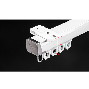 Rail de <span class=keywords><strong>rideau</strong></span> coulissant silencieux en aluminium personnalisé, moderne, pour bureau, maison, fenêtre, accessoires décoratifs, tringles à rideaux personnalisées - Product Image 3