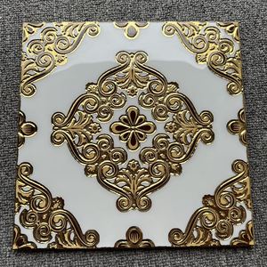 Azulejos <span class=keywords><strong>de</strong></span> Porcelana Esmaltada Dorada <span class=keywords><strong>de</strong></span> Gran Diseño Comercial Golden Ceramics con Franja Dorada <span class=keywords><strong>para</strong></span> Baño, Sala <span class=keywords><strong>de</strong></span> Estar, <span class=keywords><strong>Pared</strong></span> y Piso - Product Image 3