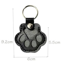 Porte-clés de stockage en fourrure de chien de collection commémorative unique, porte-clés en cuir mignon pour animaux de compagnie