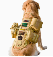 Harnais tactique pour chien avec 3 sacs MOLLE, harnais pour chien robuste, matériau en nylon 6000D, sangle réglable