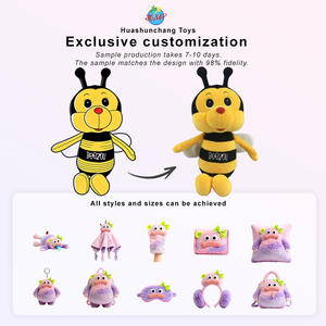 2021 Neuerscheinung Maßgefertigte Plüsch-Bienen Niedlicher Baumwoll-Schlüsselanhänger Spielzeug mit Umweltfreundlichem PP Weichem Kawaii Bienen-Plüschtier Geschenkspielzeug - Product Image 1