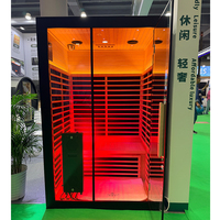 Nueva Sauna de Infrarrojos Lejanos y Cercanos para 2 Personas, Sauna Seca Interior con Luz Roja, Control Remoto por WiFi y Altavoces Bluetooth para Spa en Casa