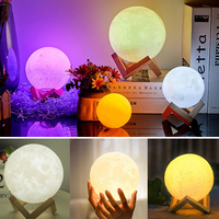 Massivholz Abnehmbare 3D-Mondlampe kreative Studie Schlafzimmer Nachttisch Licht Holz klappbare LED-Tisch lampe Ständer Holz halter
