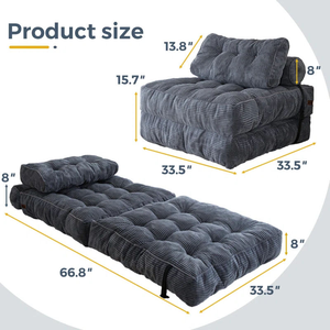 Ghế sofa giường đơn kiểu <span class=keywords><strong>futon</strong></span> nhà máy Đông Quan, chất liệu nhung tăm, gấp gọn, tiết kiệm không gian, đa chức năng - Product Image 1