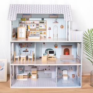 Maison <span class=keywords><strong>de</strong></span> poupée en bois <span class=keywords><strong>de</strong></span> haute qualité, nouvelle arrivée, vente chaude 2024, jouet maison avec 28 meubles inclus pour <span class=keywords><strong>les</strong></span> enfants <span class=keywords><strong>de</strong></span> 3 ans et plus - Product Image 4