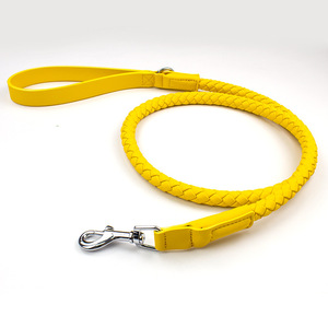 Ensemble collier et laisse en cuir microfibre tressé pour animaux de compagnie, nouveau collier réglable pour chien de taille moyenne à grande. - Product Image 2