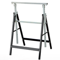 Heavy Duty Métal Scie Cheval Pliable En Acier Tréteau Stand Menuiserie Banc De Travail Portable Boîte À Outils Titulaire