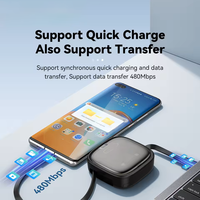Kit Câble de Charge et Données USB C Multiport 6 en 1 Multifonction 60W Charge Rapide, Adaptateur Secteur pour Téléphone