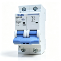 Disjoncteur miniature Nader NDB1-63 1P-4P 1-63A Courbes B/C/D Montage sur rail DIN Protection contre les surcharges et les courts-circuits Isolation