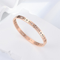 Bracelet en acier au titane pour femme sans décoloration Bracelet en acier inoxydable numérique à la mode romaine