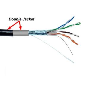 Cable Ethernet Cat5e para Exteriores, 24AWG, Cobre Sólido, Blindado con Lámina de Cobre, Revestimiento de PVC Impermeable, 305m 1000ft, Cable de Red para Exteriores - Product Image 1