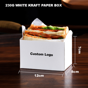 Bán buôn gấp miễn phí bánh sandwich bánh mì nướng bánh mì Hamburg Kraft hộp giấy biểu tượng tùy chỉnh thực phẩm lớp <span class=keywords><strong>Burger</strong></span> bao bì các tông hộp giấy - Product Image 5