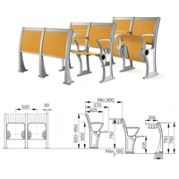 Chaise pliable pour auditorium, bureaux et chaises pour salles de conférence universitaires, mobilier universitaire, table et chaise de salle de conférence pour étudiants