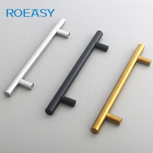 CY-Modern Hot Sale T-Bar Handles Stainless Steel Hollow Pull Cabinet Drawer Furniture <strong>Door</strong> <strong>Knobs</strong> Black Gold Silver Kitchen - Product Image 4
