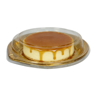 Plateau à dessert en plastique avec couvercle transparent, plateau à apéritif doré, plateau jetable pour pain, croissant, caramel, gâteau au fromage