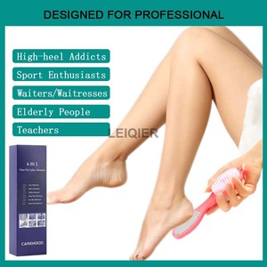 Brosse de soin des pieds 4-en-1 personnalisable avec logo, pierre ponce, râpe à pieds, papier abrasif, éliminateur de callosités, outil de douche, masseur, manche en bois - Product Image 5