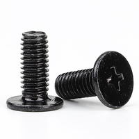 100pcs/bag 304 Stainless Steel Black Zinc Plated Cross Ultra Thin Flat Head Machine Screw M2 M2.5 M3 M4 M5 M6 Laptop Screws