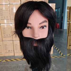 Cabeza de Maniquí de peluquería para hombres, modelo de Maniquí de peluquería con barba grande, práctica de corte de cabello humano, para salón de belleza - Product Image 1