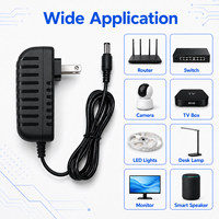 Direktvertrieb 100-240V Amerikanischer US-Stecker 6-fach Schutz 9V 2A Wand-Netzadapter für LED-Streifen und Schreibtischlampen
