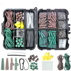 TOPIND-Kit de accesorios de pesca de carpa, Kit de accesorios de pesca de carpa, Rodante, tapón de manga giratoria, incluye 9 artículos, 152 Uds.