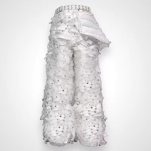 DiZNEW Fabricant de jeans, designer de streetwear personnalisé, pantalon baggy pour hommes Y2k, jeans blancs épais - Product Image 2