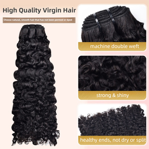 Extensions de cheveux vierges bouclés birmans vietnamiens de 12'' à 30'', noir naturel, cheveux humains de haute qualité, vente en gros, double trame à la machine - Product Image 4
