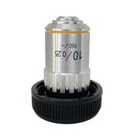 Objectif de Microscope achromatique, lentille d'objectif pour microscope biologique métalique, 4x10x20x40x50x