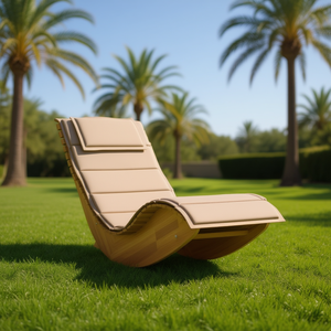 Tumbona de Madera Maciza de Acacia con Cojín, Muebles de Relajación para Exteriores, Diseño Moderno, Estilo Contemporáneo - Product Image 2