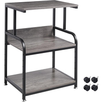 Support d'imprimante tablette industrielle JH-Mech, hauteur réglable sur 5 niveaux, 3 étages, durable et robuste, support portable en acier gris pour la maison