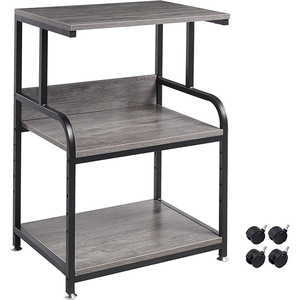 Support d'imprimante tablette industrielle JH-Mech, hauteur réglable sur <span class=keywords><strong>5</strong></span> niveaux, 3 étages, durable et robuste, support portable en acier gris pour la maison - Product Image 1