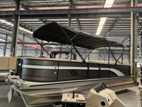 Bateau ponton catamaran en aluminium soudé de 5,8 m (19 pieds) pour la famille, les fêtes aquatiques, les lacs et les rivières, à vendre