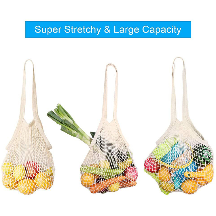 Large Reusable Organic Cotton Tote Mesh Shopping String Net bag For Vegetables