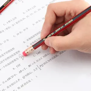 Çevre dostu okul kalem 2B ahşap kalem grafit kurşun pürüzsüz yazma kalem ile silgi