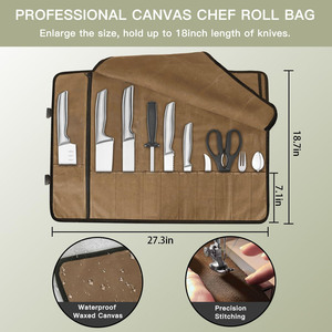 Free sample Knife <b>Bag</b> Durable Chef <b>Backpack</b> For Kitchen <b>Tools</b> Chef Knife <b>Bag</b> Pockets Chef <b>Bag</b> Water Resistant Nylon - Product Image 3
